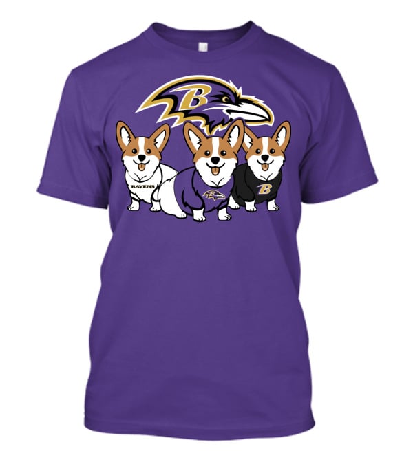 Baltimore Ravens Corgi Trio T-Shirt