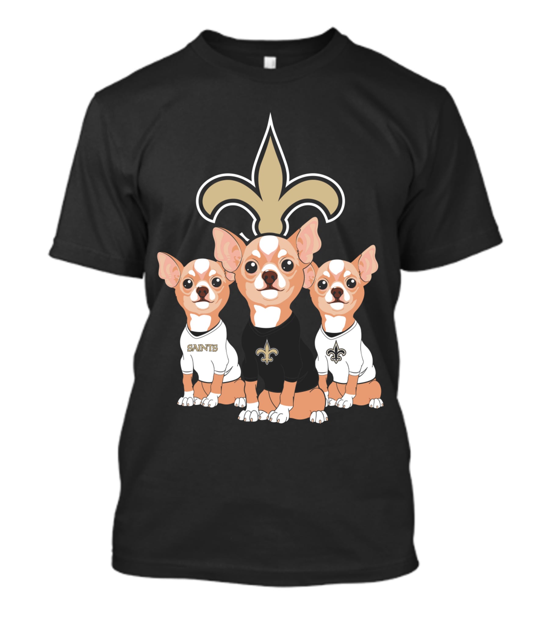  New Orleans Saints Chihuahua Trio T-Shirt