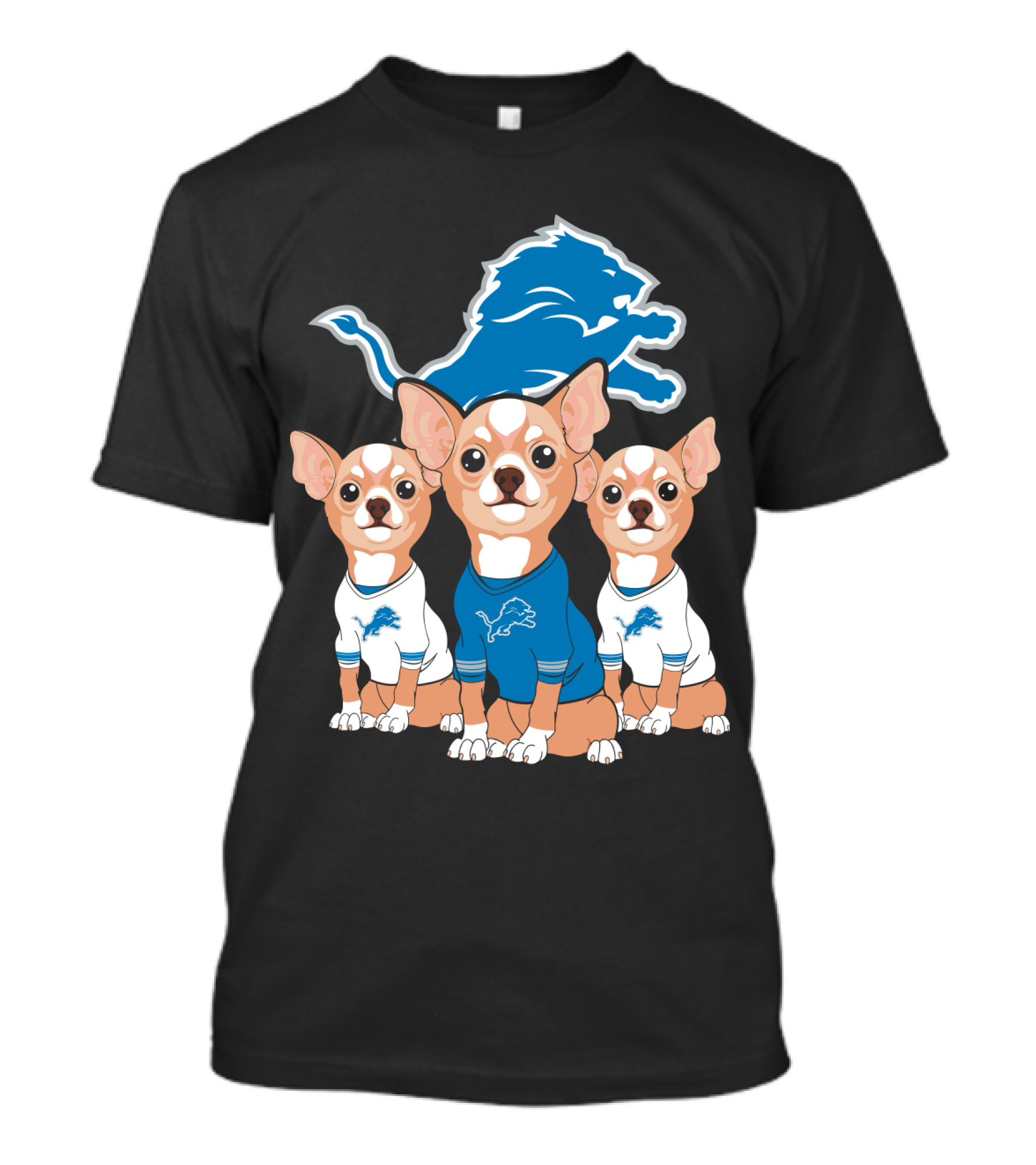 Detroit Lions Chihuahua Trio T-Shirt