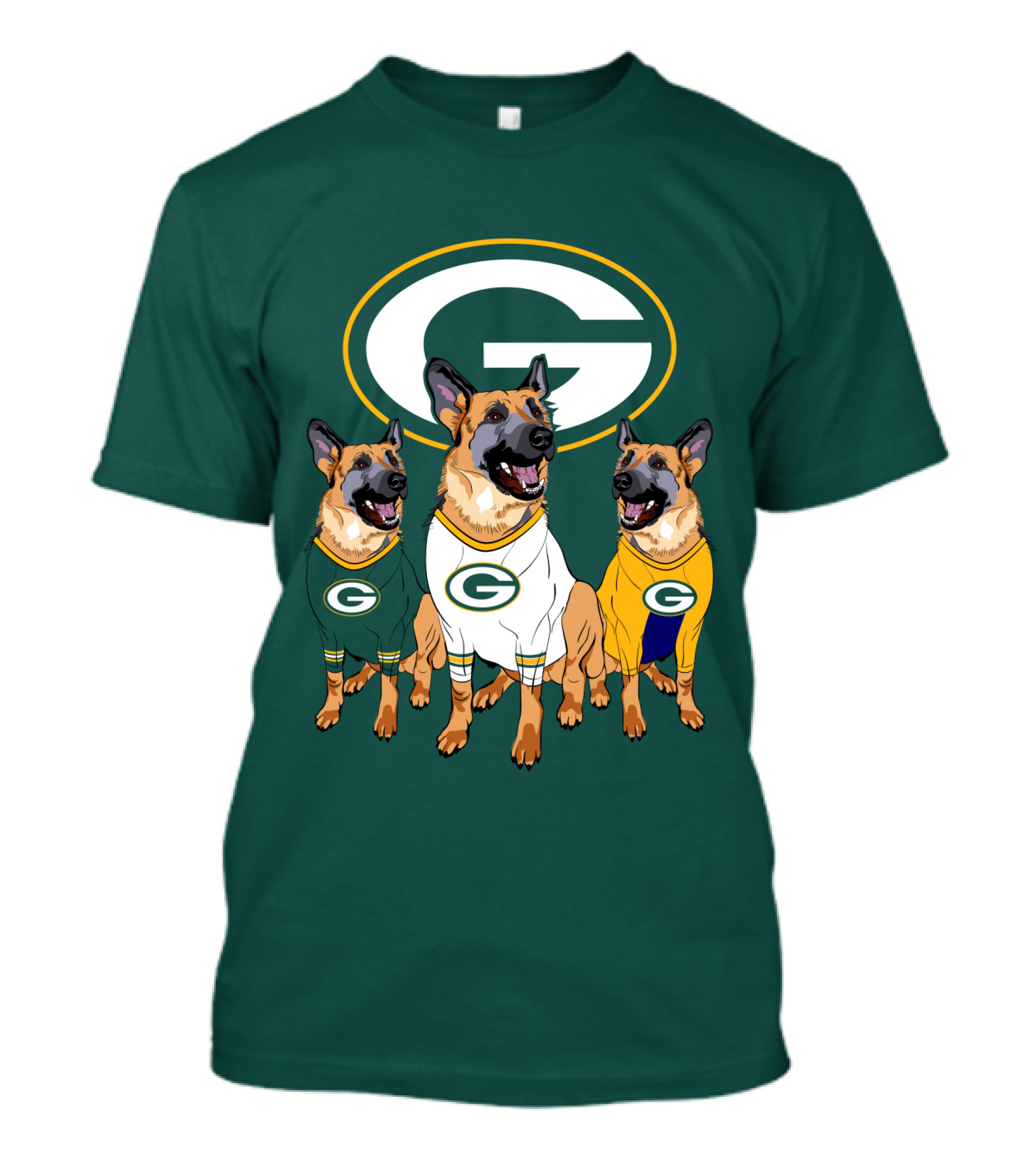 Green Bay Packers German Shepherd Trio T-Shirt