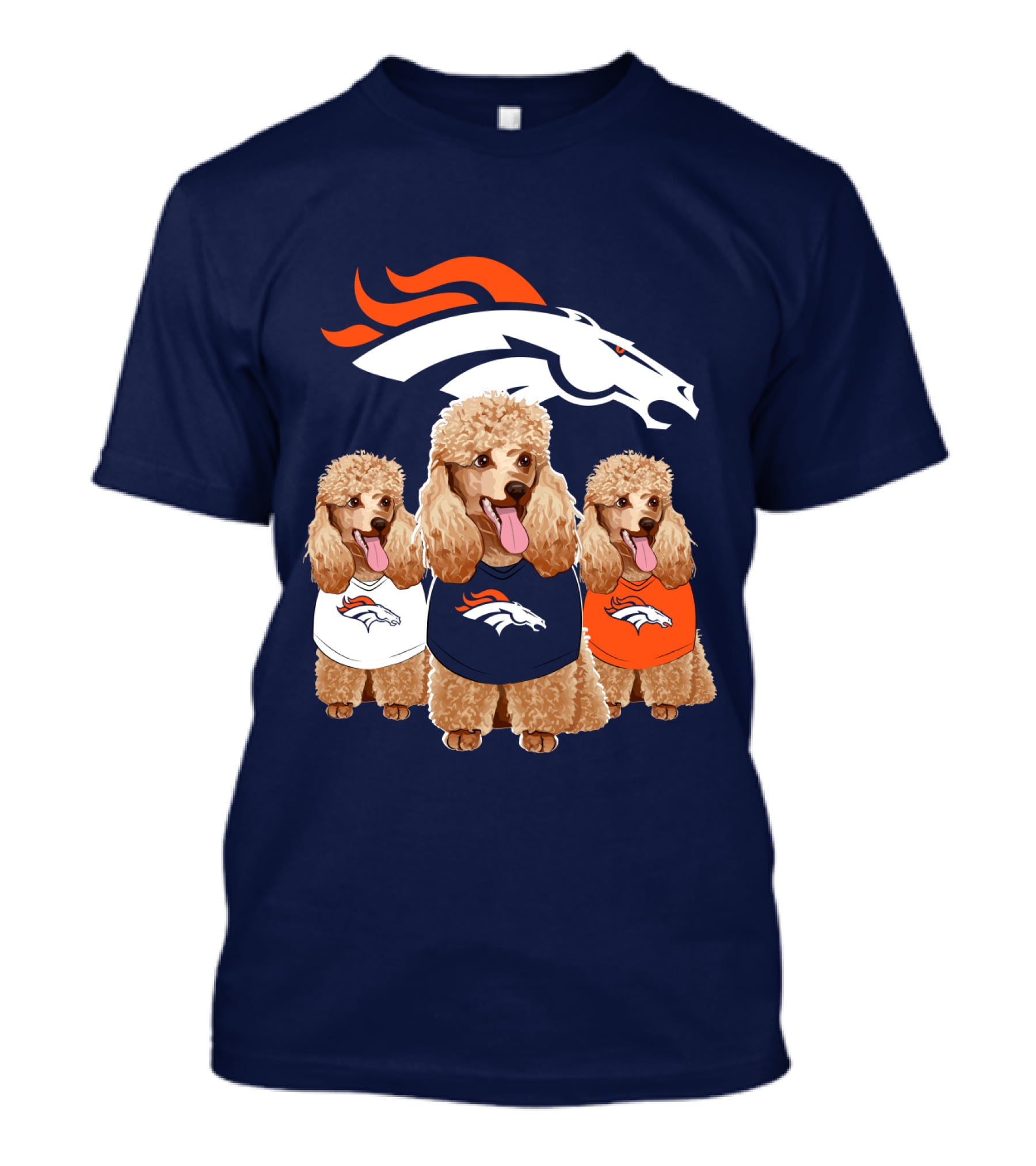 Denver Broncos Poodle T-Shirt