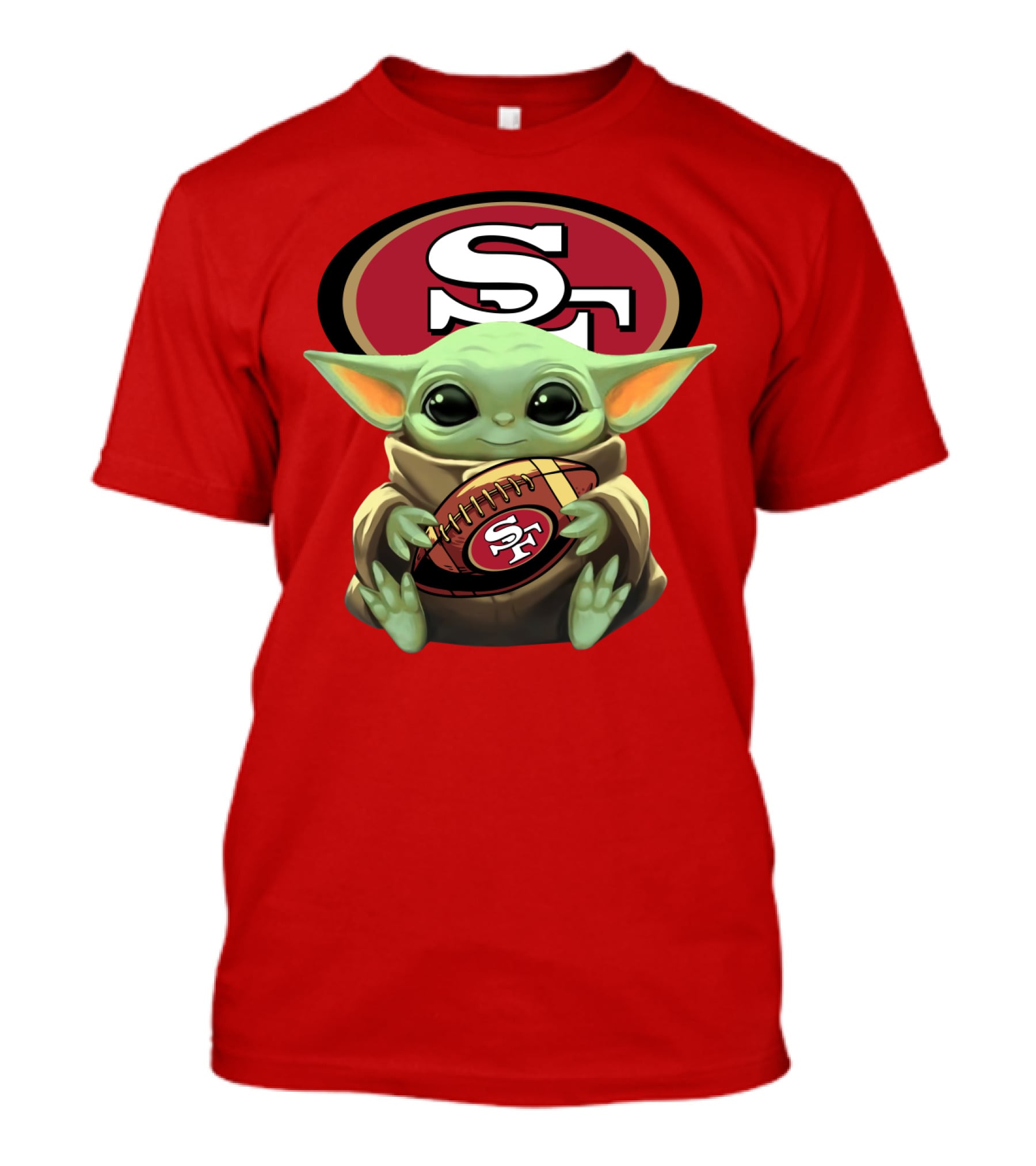 Baby Yoda Football 49ers Star Wars Crossover Fan T-Shirt