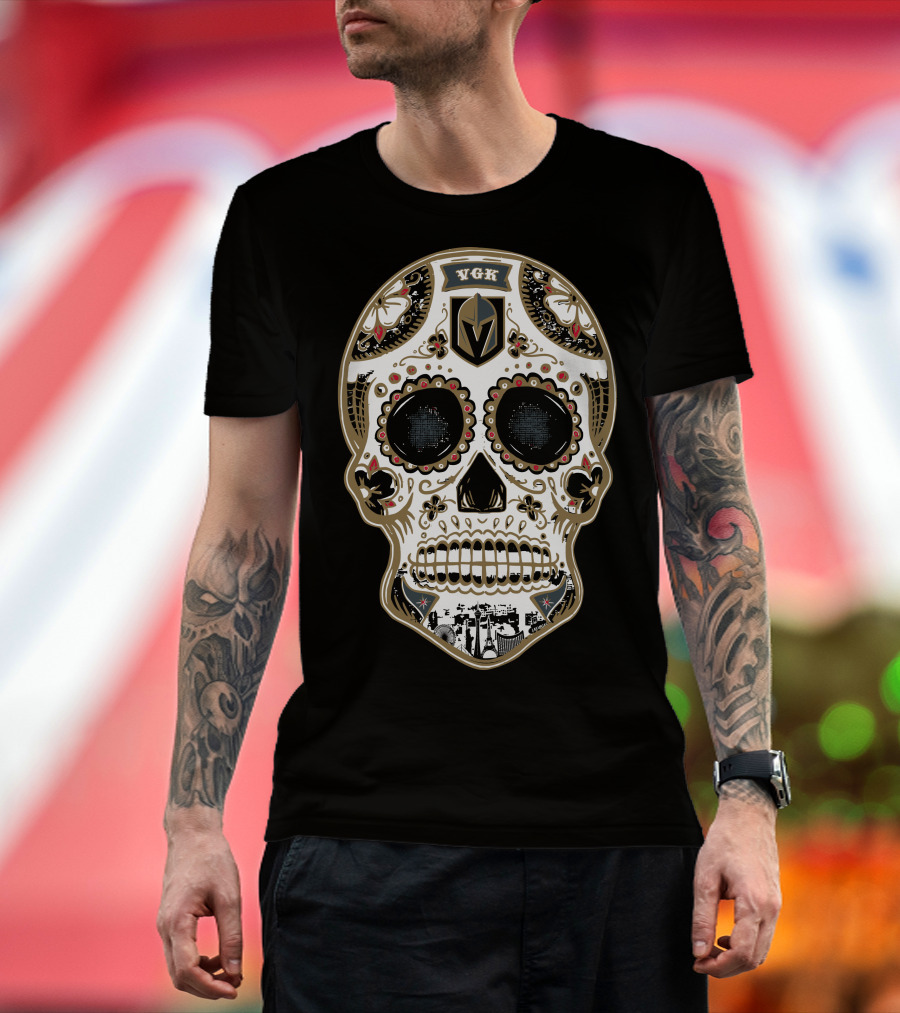 Vgk Sugar Skull Golden Knights T-Shirt
