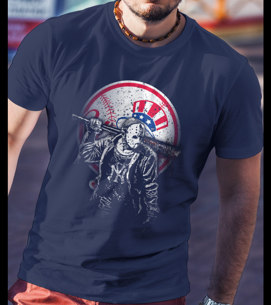 New York Baseball Icon With Mask And Bat T-Shirt