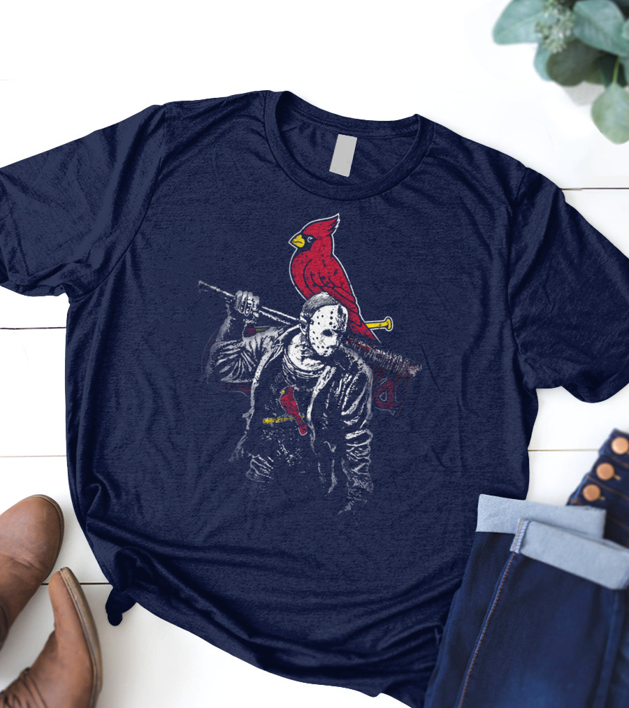 Cardinal Face Mask Bat T-Shirt