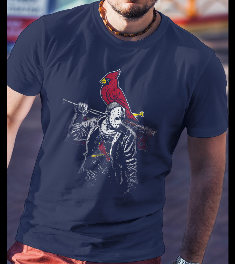 Cardinal Face Mask Bat T-Shirt