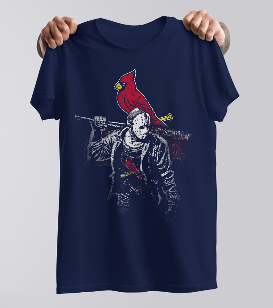 Cardinal Face Mask Bat T-Shirt