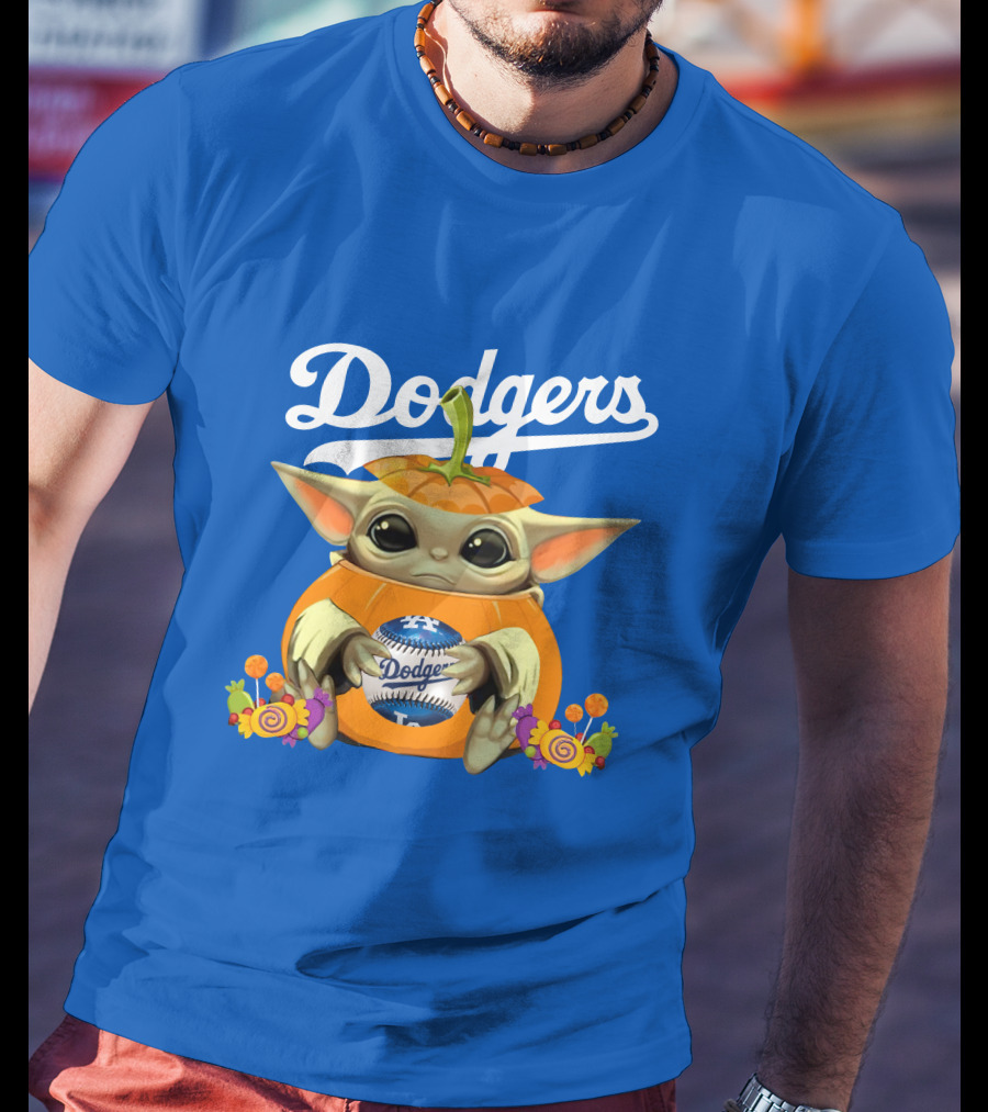 Dodgers Baby Yoda Pumpkin Halloween T-Shirt