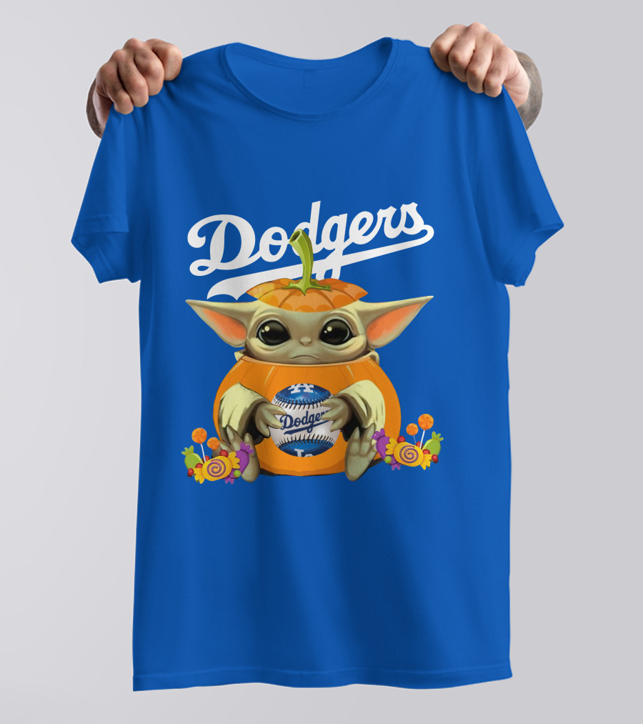 Dodgers Baby Yoda Pumpkin Halloween T-Shirt