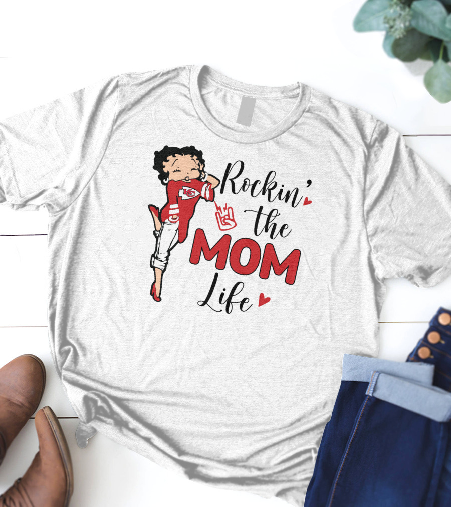 Rockin' The Mom Life Kansas City Football Fan Edition T-Shirt