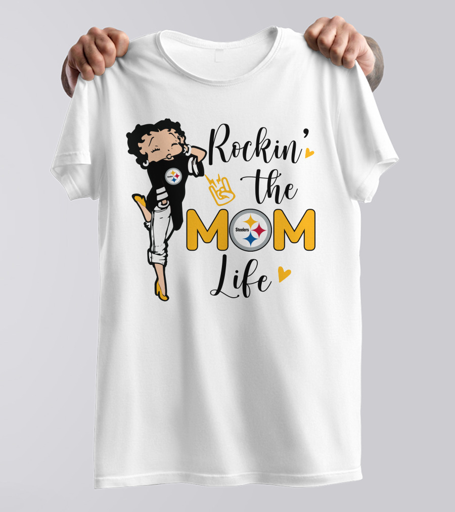 Rockin' The Mom Life Steelers T-Shirt