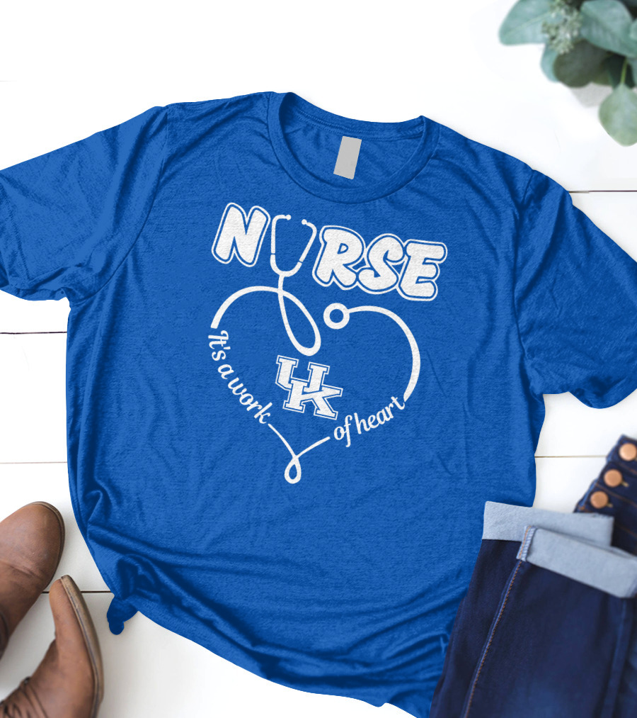 Nurse It's A Work Of Heart Uk Stethoscope T-Shirt