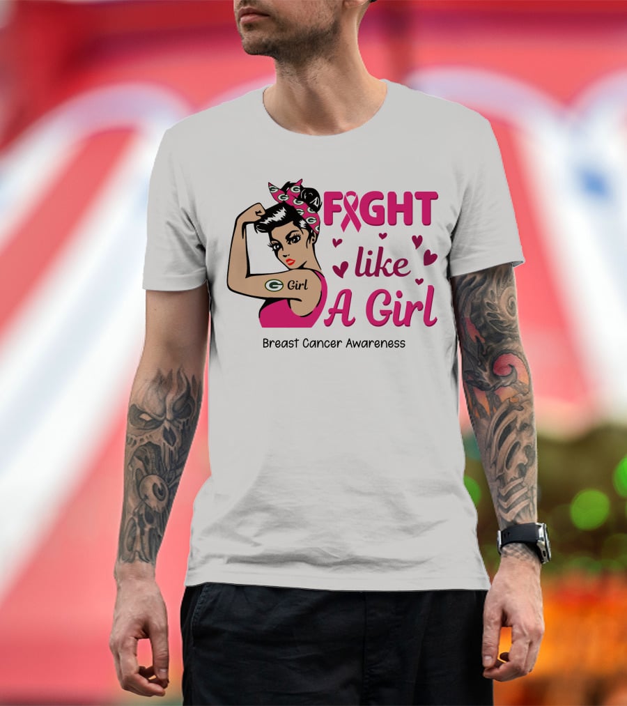 Fight Like A Girl Breast Cancer Awareness Green Bay Packers T-Shirt
