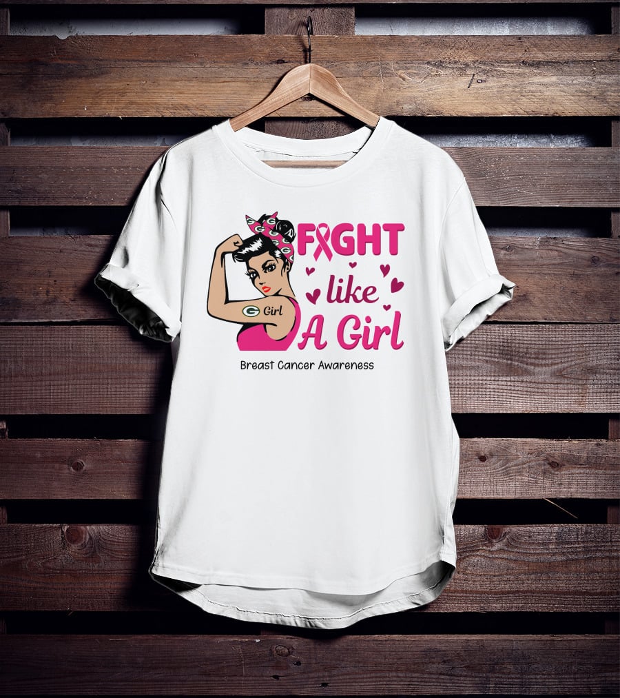 Fight Like A Girl Breast Cancer Awareness Green Bay Packers T-Shirt