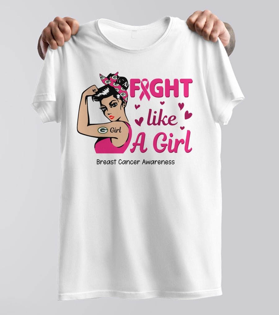 Fight Like A Girl Breast Cancer Awareness Green Bay Packers T-Shirt