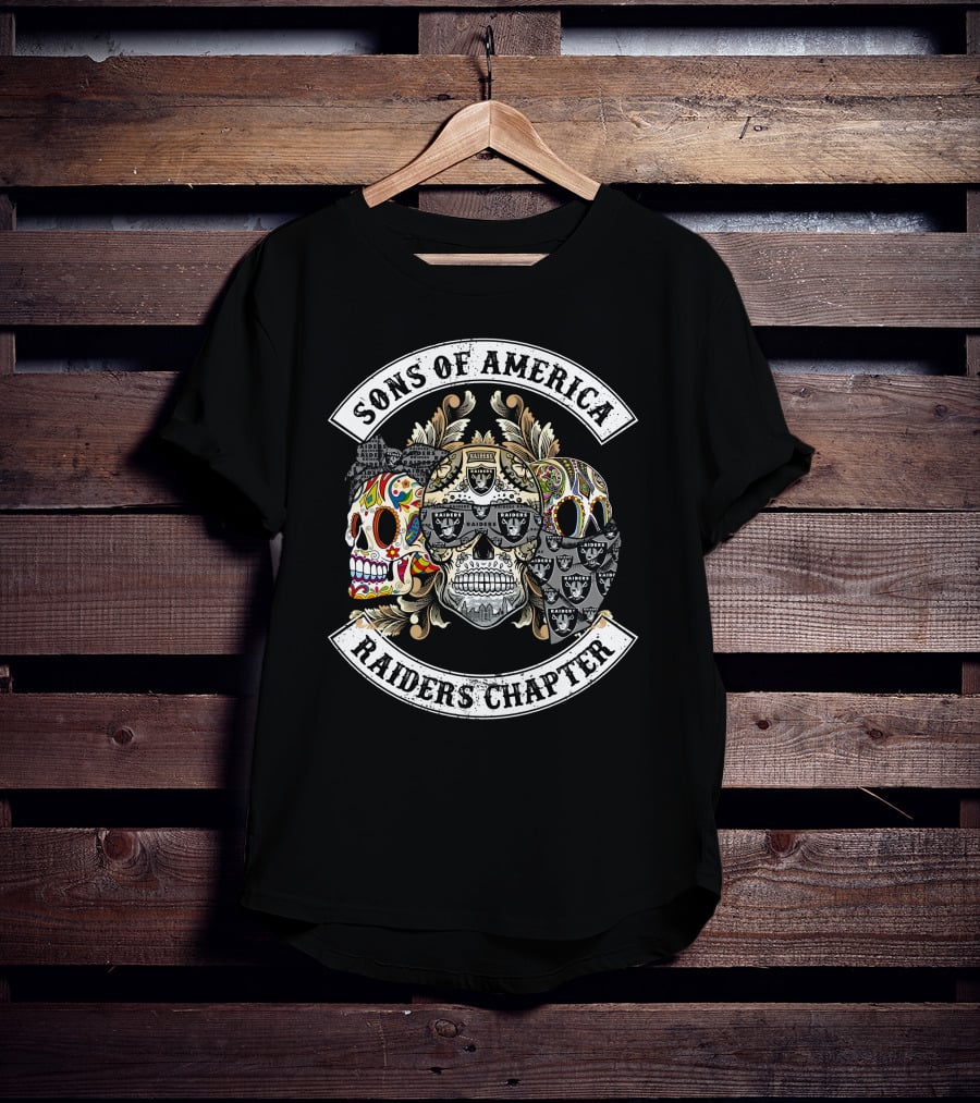 Sons Of America Raiders Chapter Skull Art T-Shirt