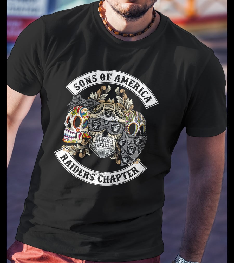 Sons Of America Raiders Chapter Skull Art T-Shirt