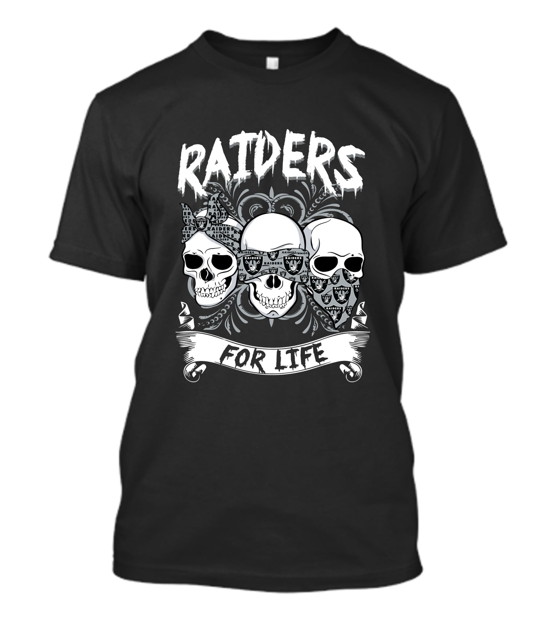 Raiders For Life Skulls T-Shirt