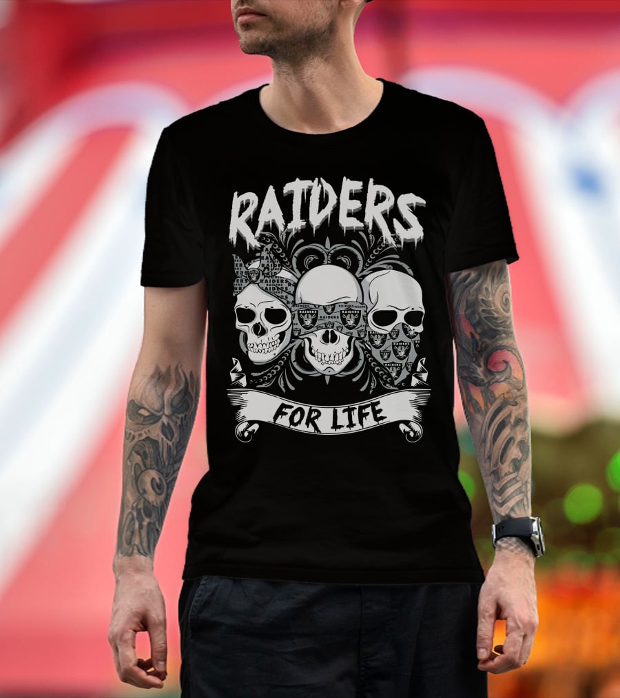 Raiders For Life Skulls T-Shirt
