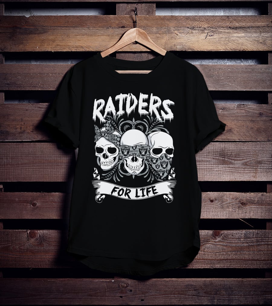 Raiders For Life Skulls T-Shirt