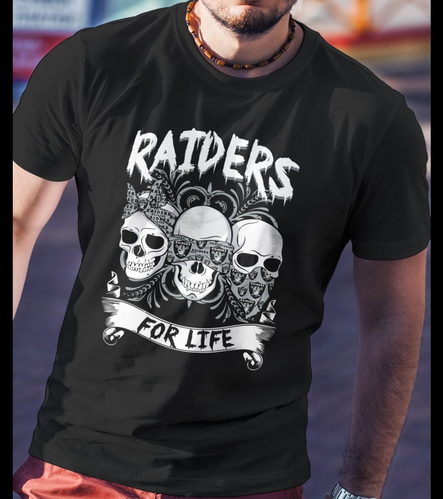 Raiders For Life Skulls T-Shirt