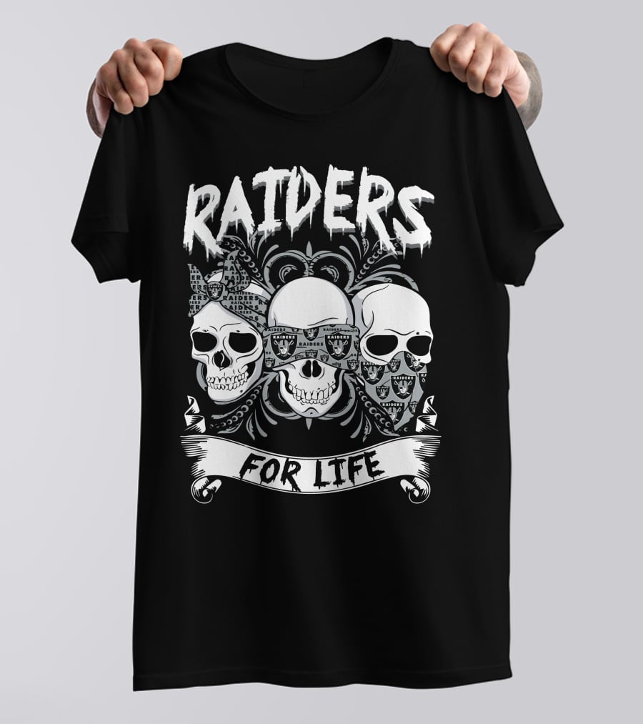 Raiders For Life Skulls T-Shirt