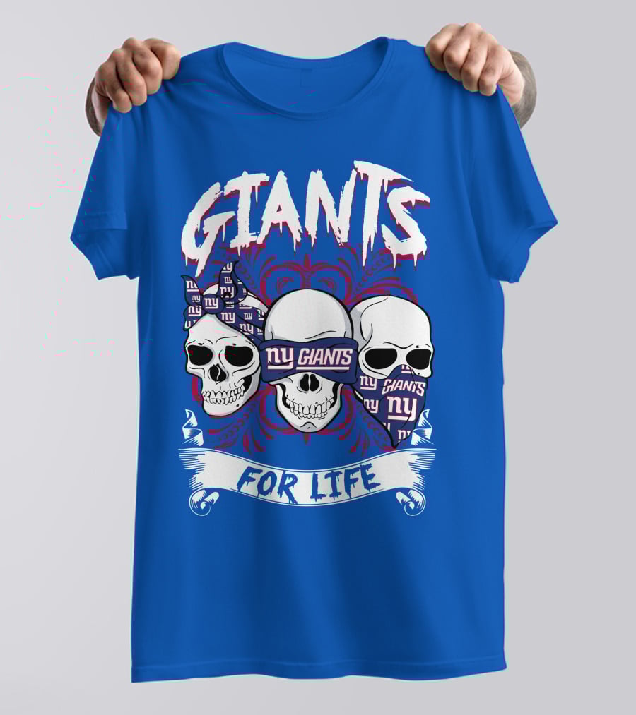 Giants Ny Giants Skulls For Life T-Shirt