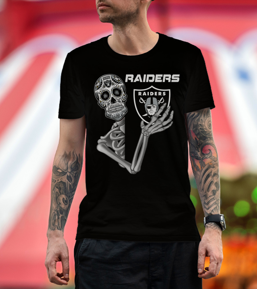 Raiders Skeleton Sugar Skull T-Shirt