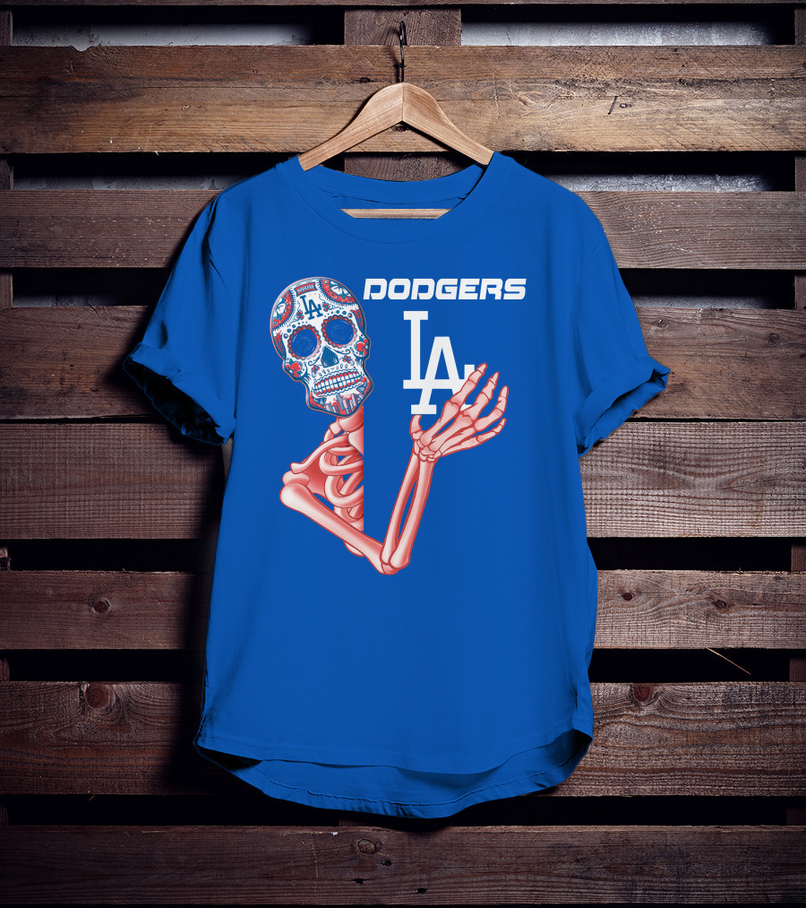Dodgers La Sugar Skull Skeleton T-Shirt