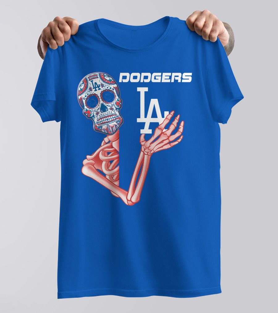Dodgers La Sugar Skull Skeleton T-Shirt