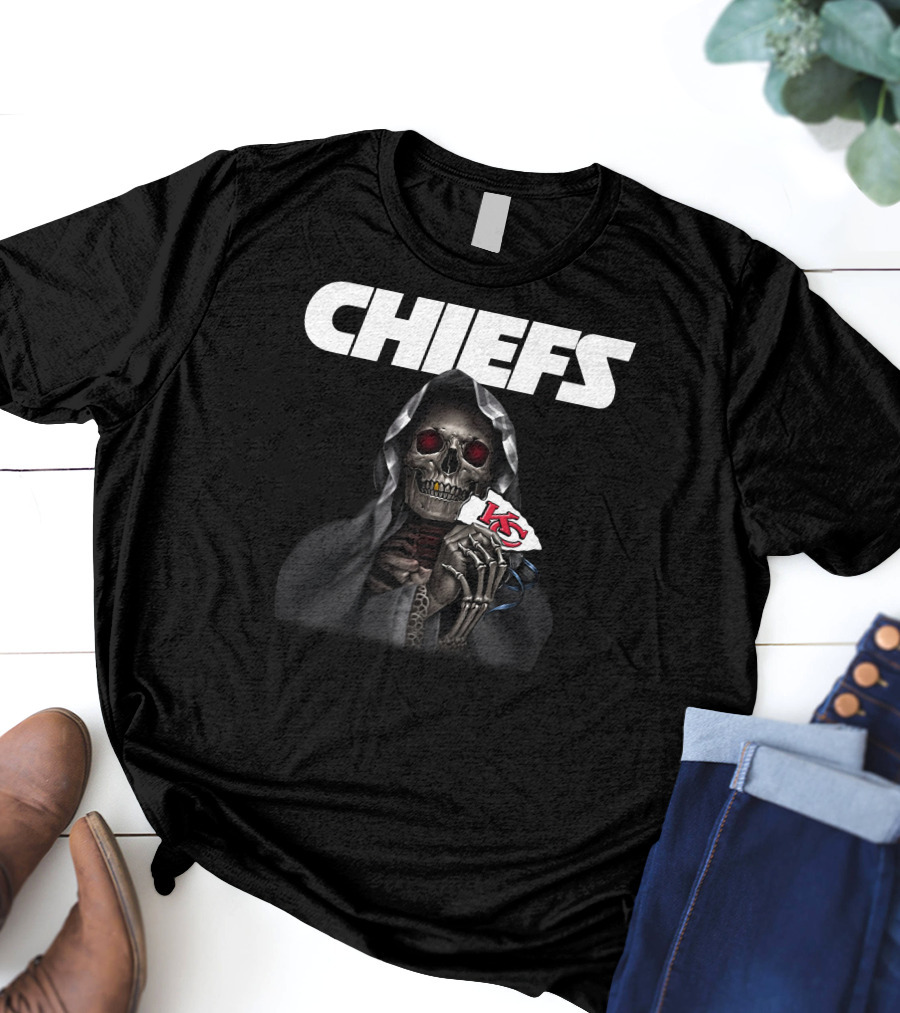 Chiefs Grim Reaper With Kc Arrowhead T-Shirt