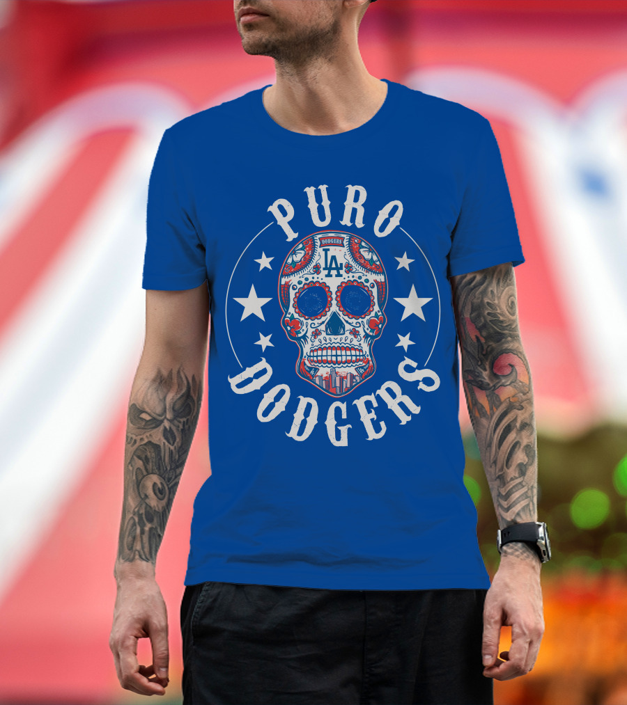 Puro Dodgers Día De Los Muertos La Logo T-Shirt