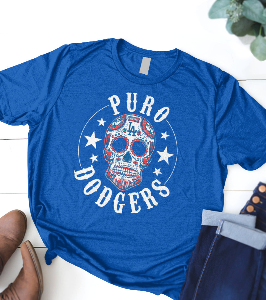 Puro Dodgers Día De Los Muertos La Logo T-Shirt
