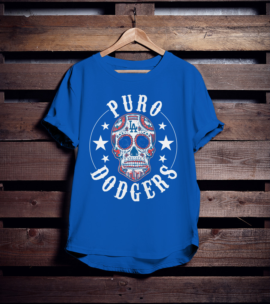Puro Dodgers Día De Los Muertos La Logo T-Shirt