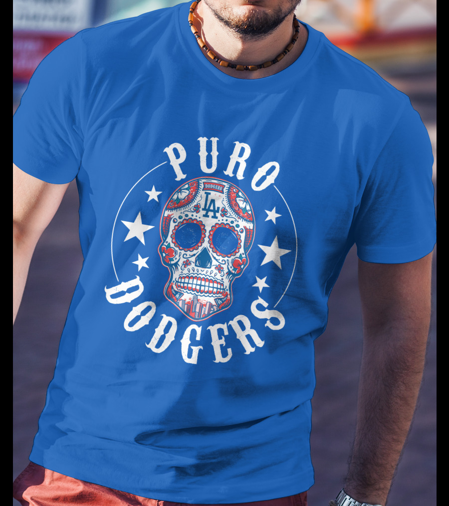Puro Dodgers Día De Los Muertos La Logo T-Shirt