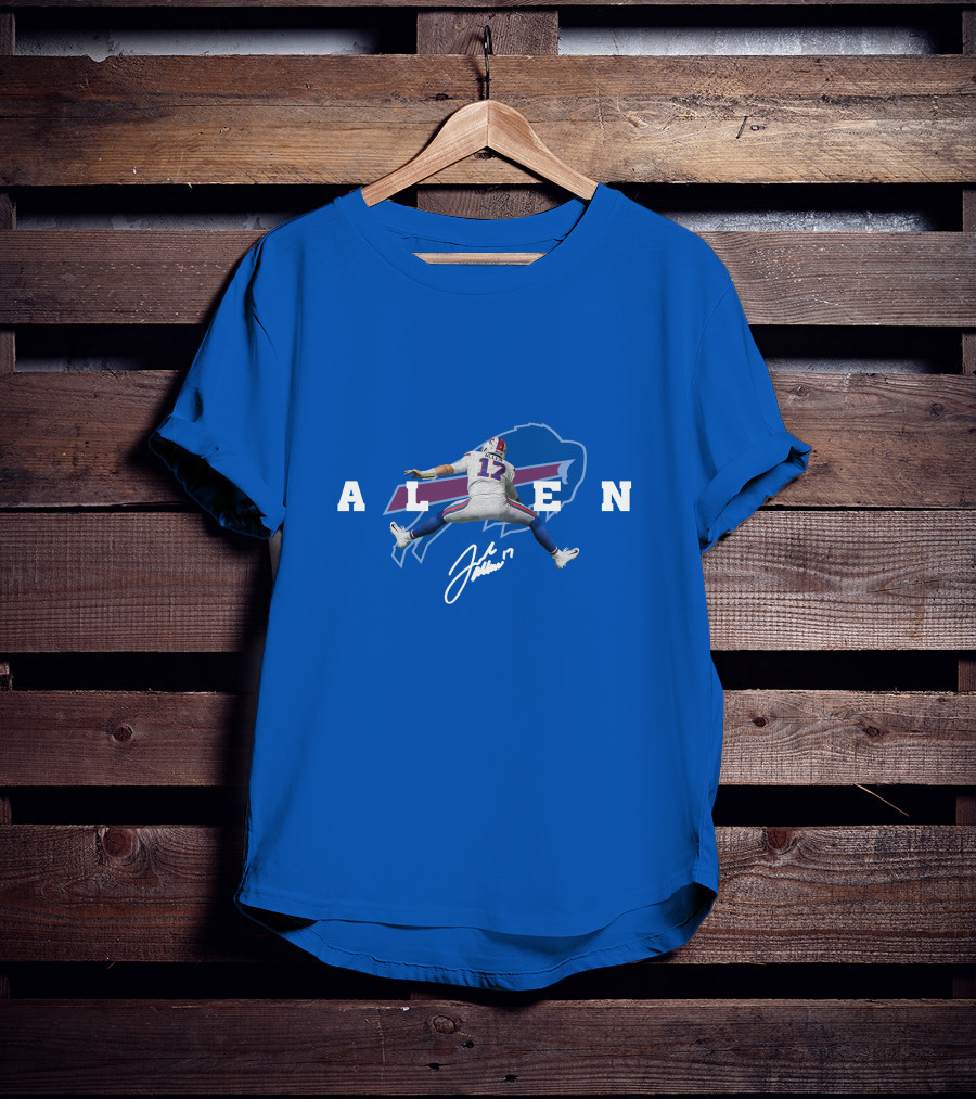Allen 17 Buffalo Jumping Nfl Signature T-Shirt
