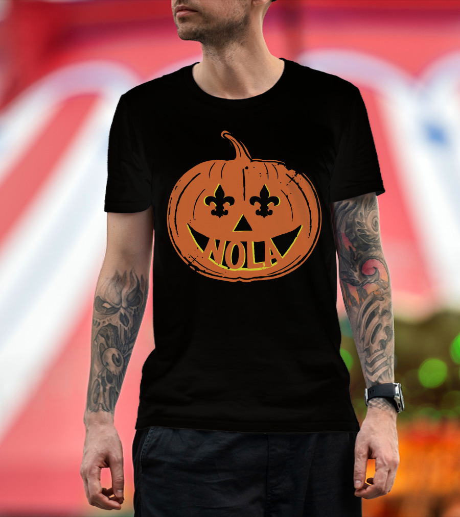 Nola Pumpkin Fleur-De-Lis Halloween T-Shirt