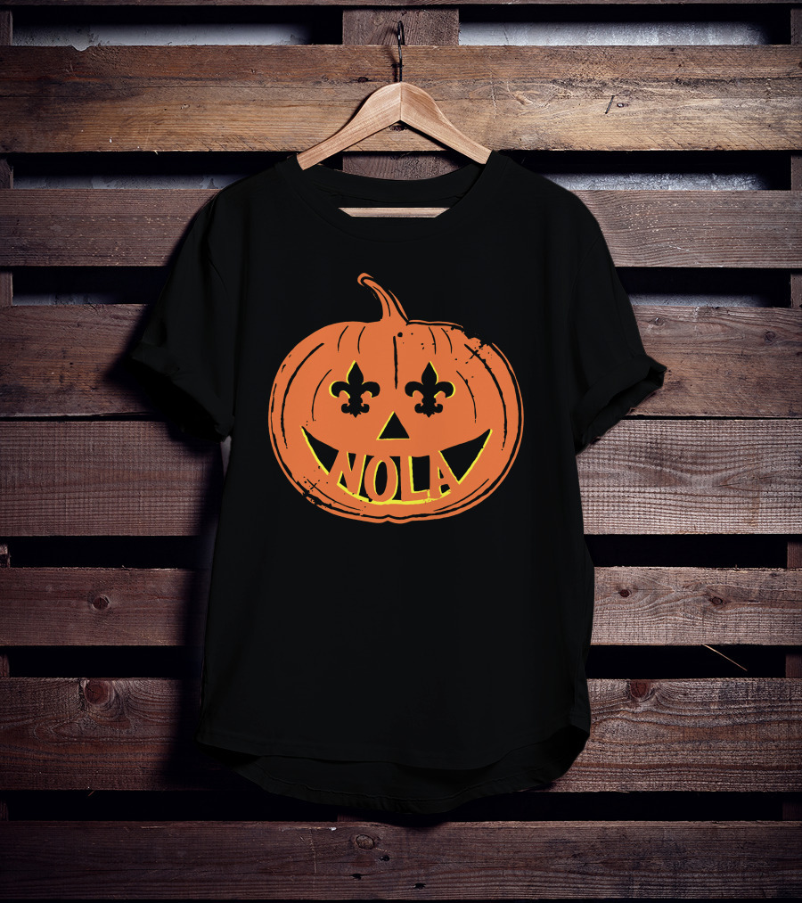 Nola Pumpkin Fleur-De-Lis Halloween T-Shirt