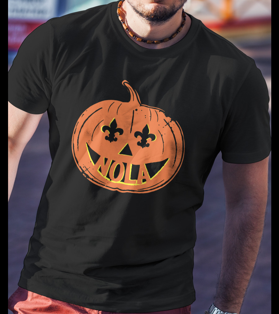 Nola Pumpkin Fleur-De-Lis Halloween T-Shirt