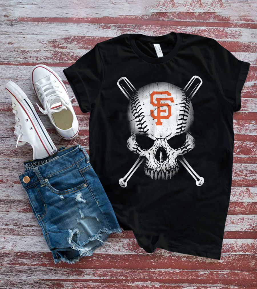 San Francisco Giants Skull Crossbones Baseball T-Shirt