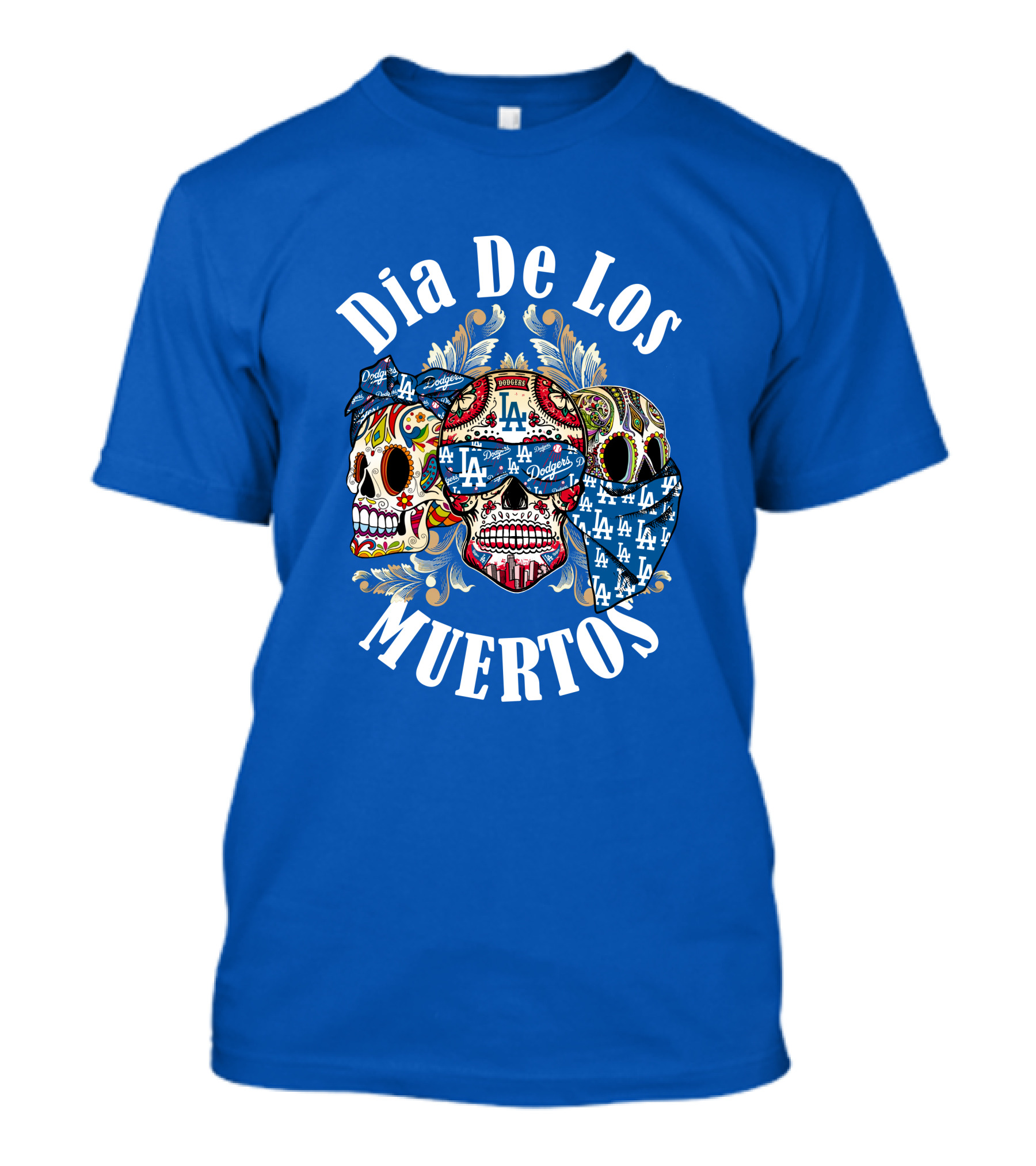 Dia De Los Muertos Dodgers La Skulls T-Shirt