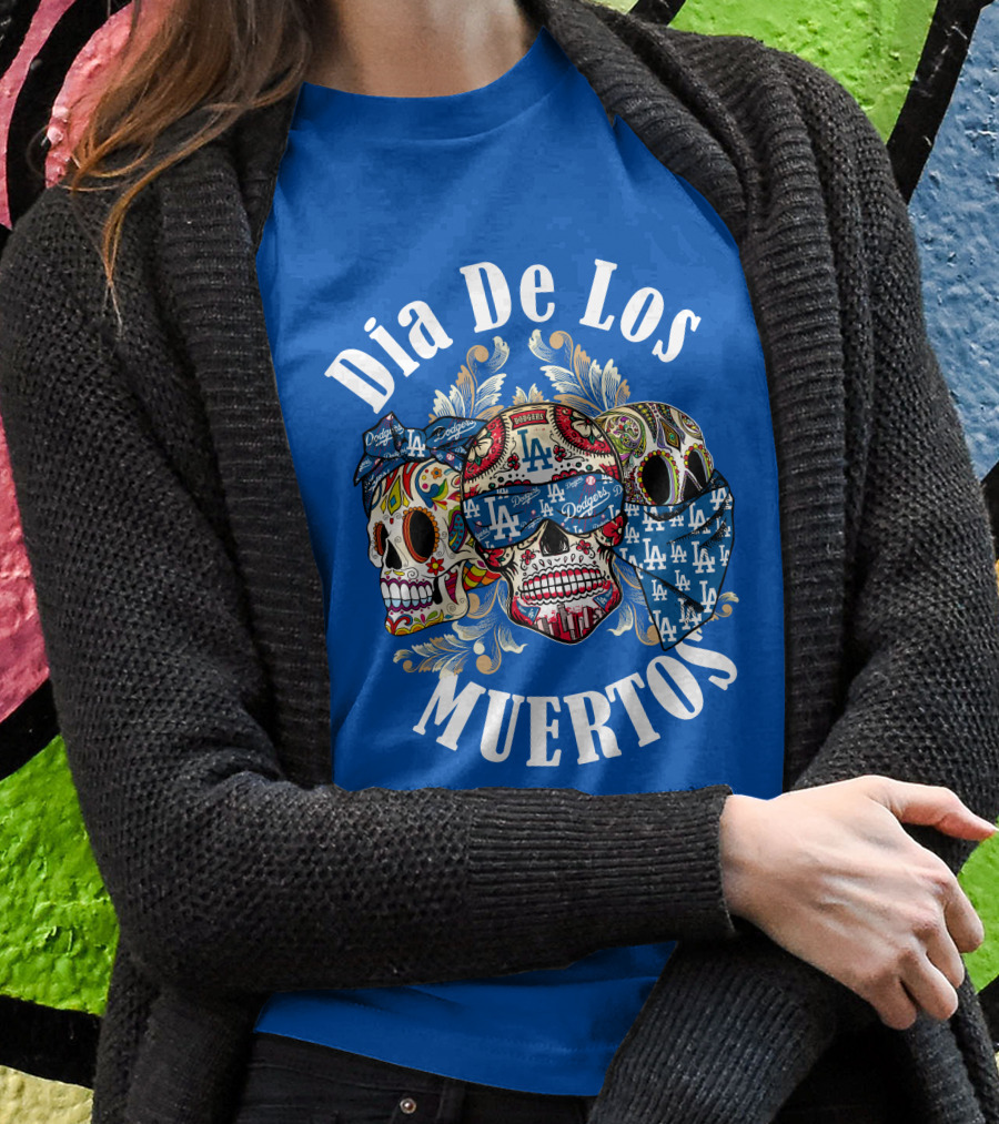 Dia De Los Muertos Dodgers La Skulls T-Shirt