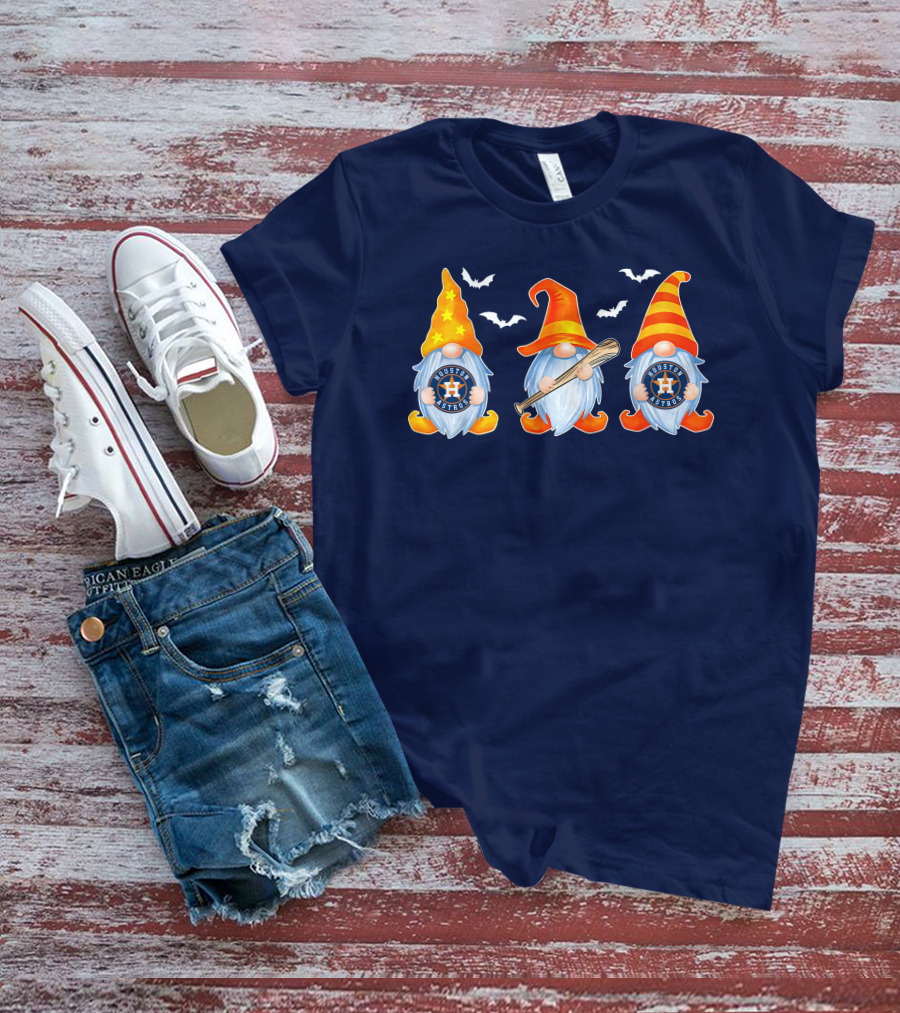 Houston Astros Halloween Gnome Trio T-Shirt