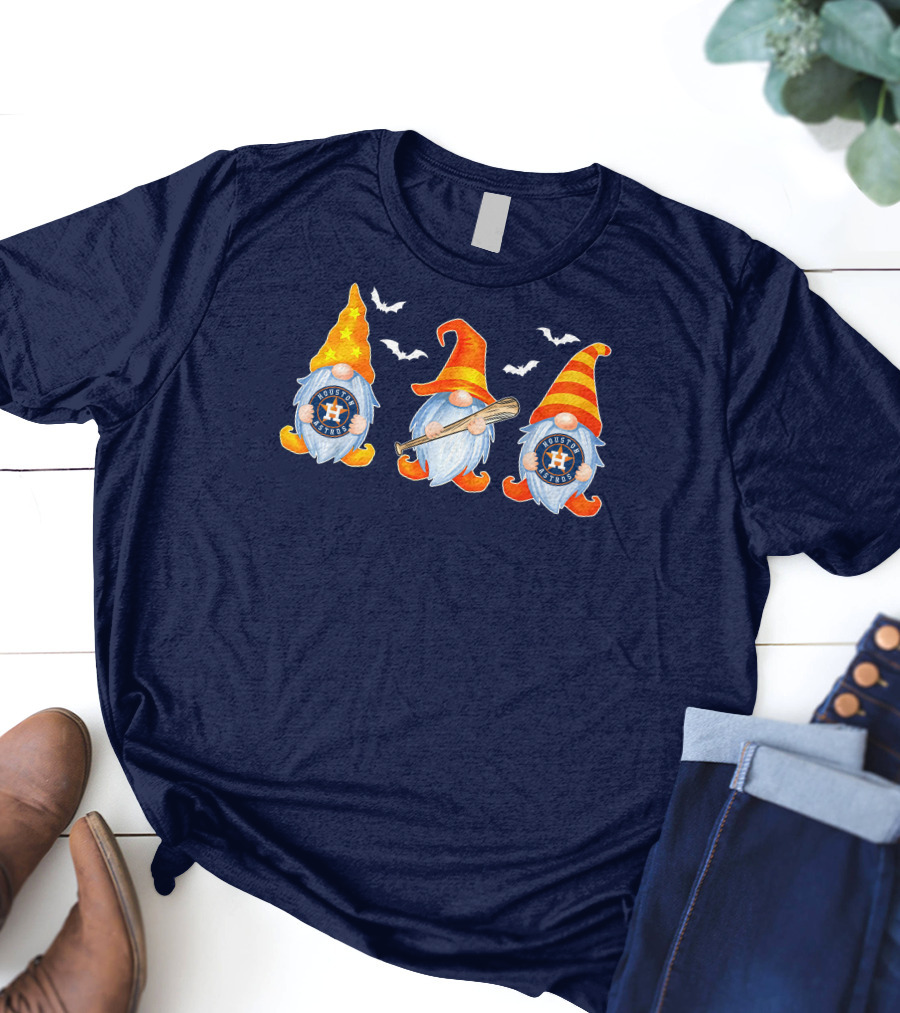 Houston Astros Halloween Gnome Trio T-Shirt