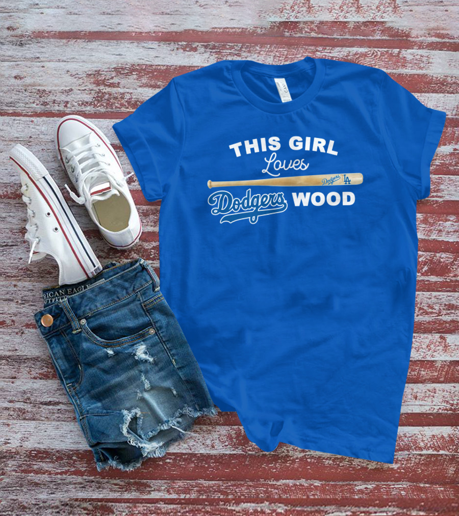 This Girl Loves Dodgers Wood T-Shirt