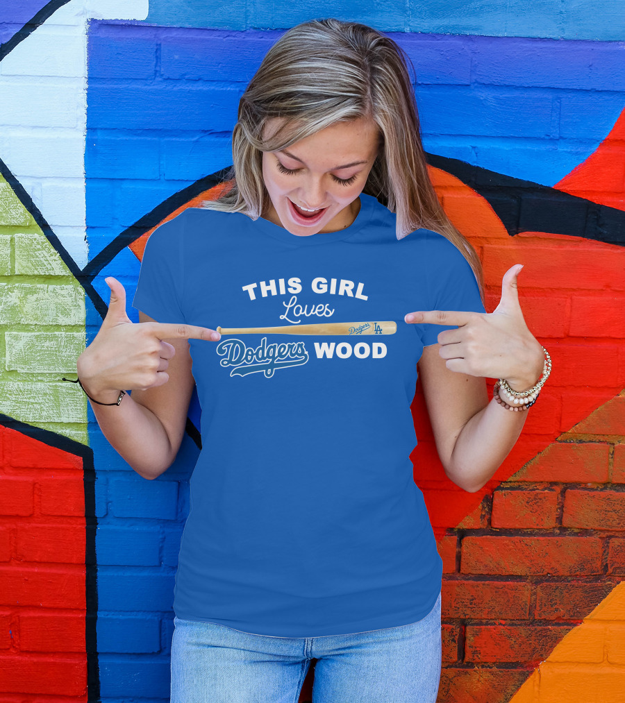 This Girl Loves Dodgers Wood T-Shirt