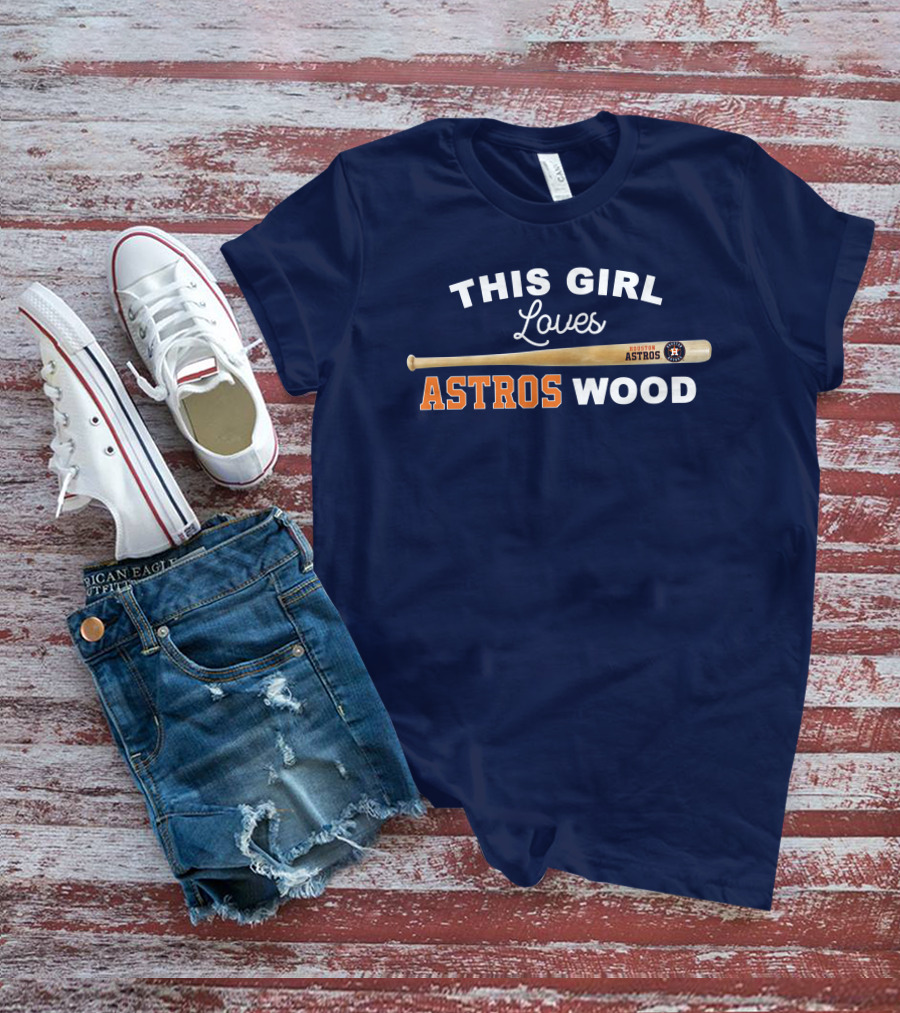 This Girl Loves Houston Astros Wood T-Shirt
