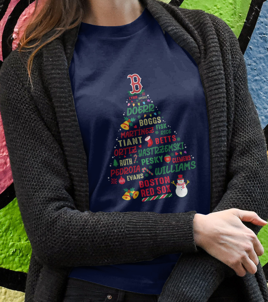 Boston Red Sox Christmas Tree T-Shirt