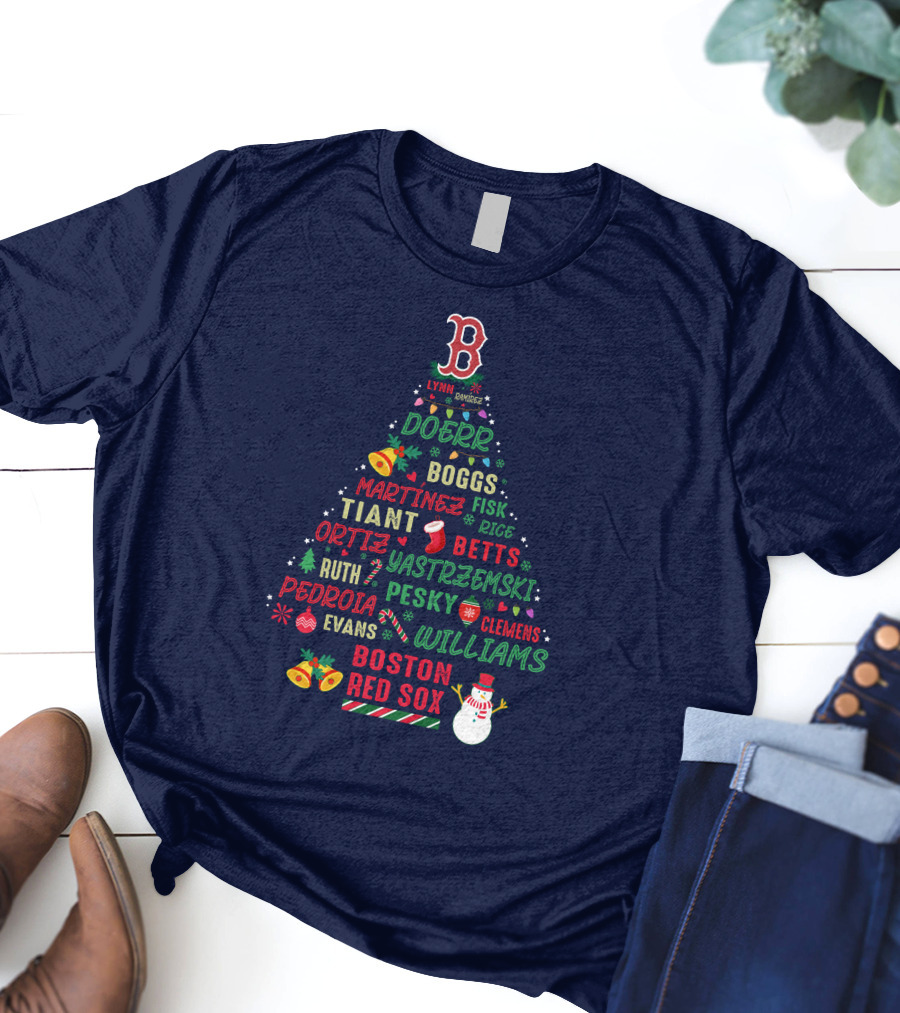 Boston Red Sox Christmas Tree T-Shirt