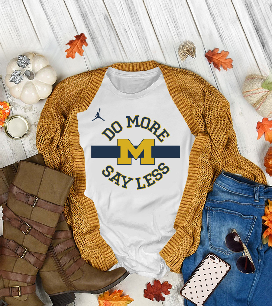 Do More Say Less Michigan Jumpman Logo M T-Shirt